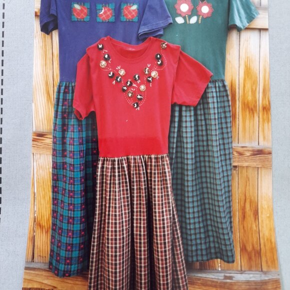 Vintage 90s Two Hour Dress Sewing Pattern Apple Crow Applique T-Shirt Repurpose - Picture 2 of 10